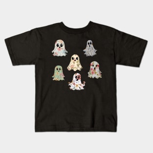 Cute Floral Ghosts Kids T-Shirt